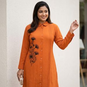 চমৎকার কমলা বা পোড়া মাটির (Burnt Orange / Terracotta) রঙের টপ্স