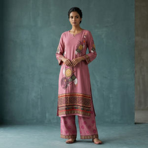 Soft powder pink premium cotton cloth 2-piece set