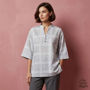 White Checked Premium Short Shirt